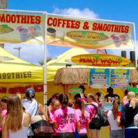 Maui Wowi franchisees books events for their mobile franchise opportunities. This is one of our franchisees at a fair - festival franchise